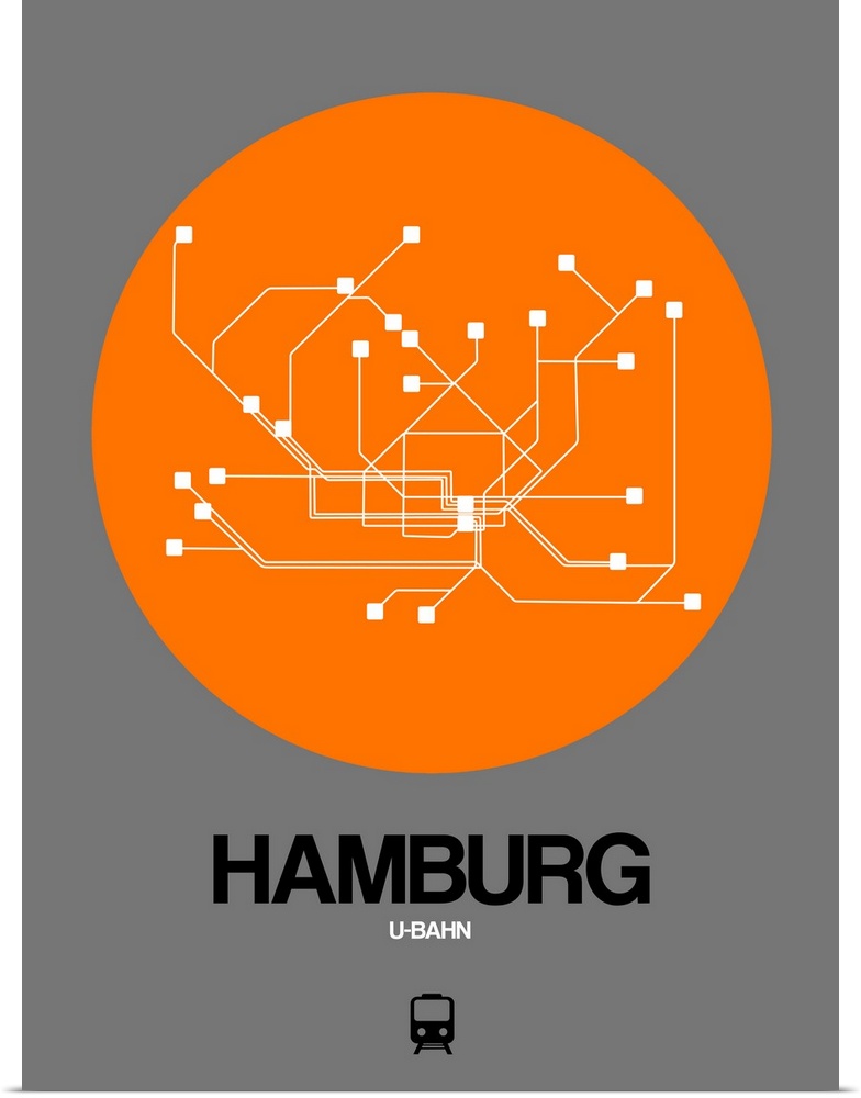 Hamburg Orange Subway Map