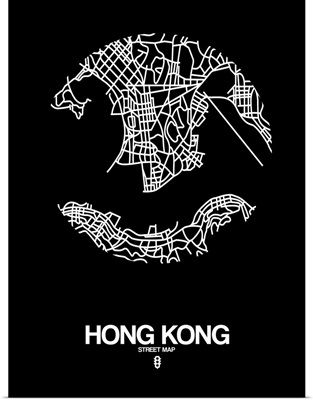 Hong Kong Street Map Black