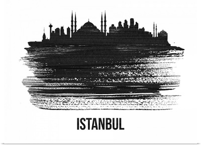 Istanbul Skyline Brush Stroke Black II