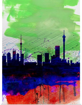 Johannesburg Watercolor Skyline