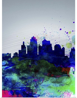 Kansas City Watercolor Skyline