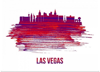Las Vegas Skyline Brush Stroke Red
