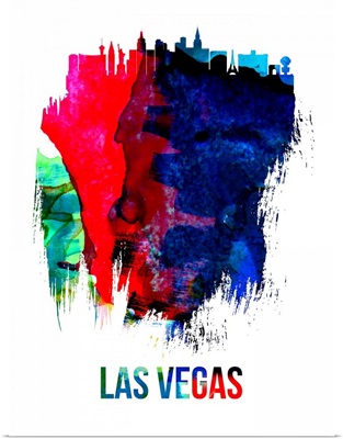 Las Vegas Skyline Brush Stroke Watercolor