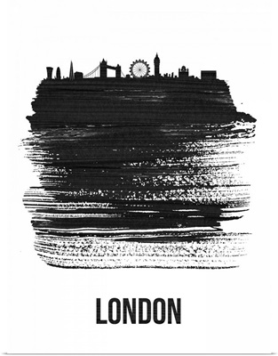 London Skyline Brush Stroke Black