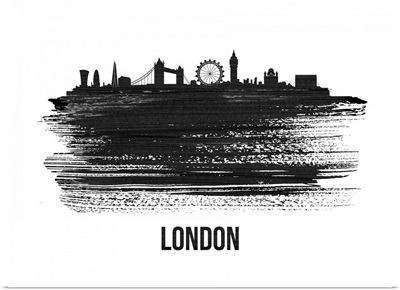 London Skyline Brush Stroke Black II