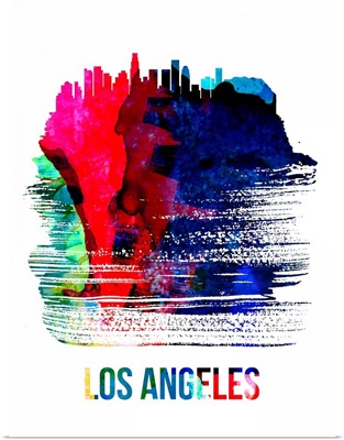 Los Angeles Skyline Brush Stroke Watercolor
