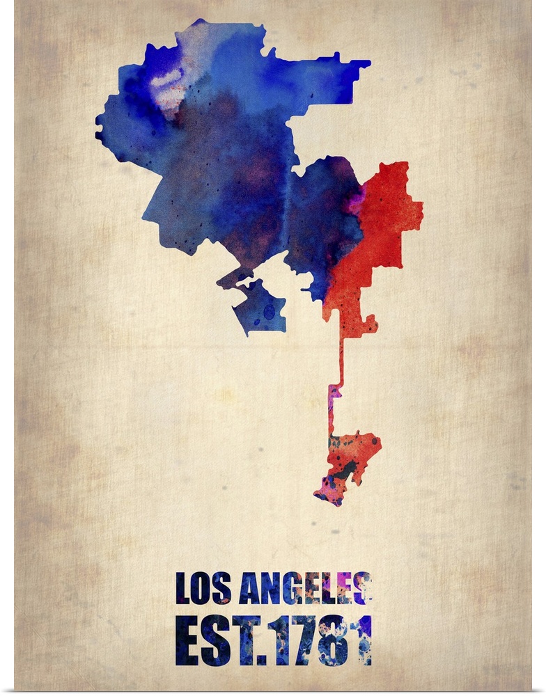 Los Angeles Watercolor Map II