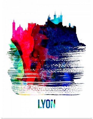 Lyon Skyline Brush Stroke Watercolor