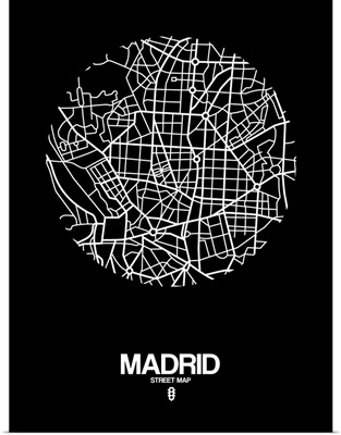 Madrid Street Map Black