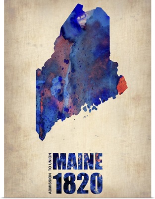 Maine Watercolor Map
