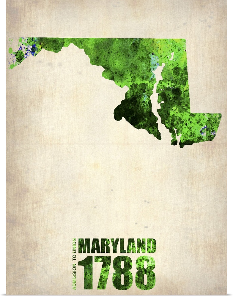 Maryland Watercolor Map