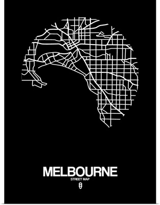 Melbourne Street Map Black