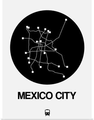 Mexico City Black Subway Map