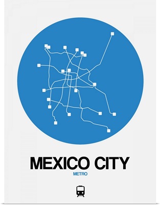 Mexico City Blue Subway Map