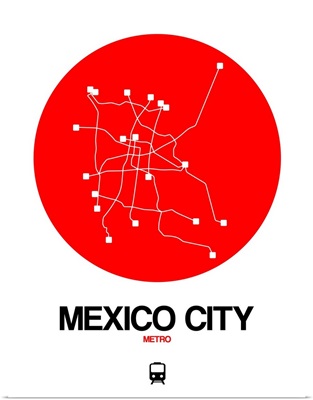 Mexico City Red Subway Map