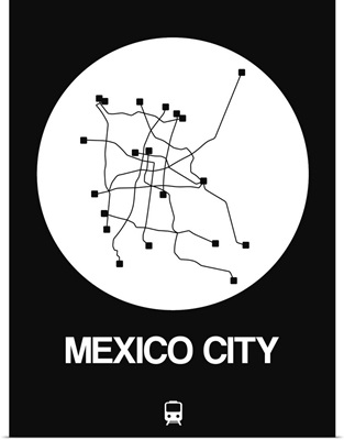 Mexico City White Subway Map