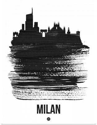Milan Skyline Brush Stroke Black