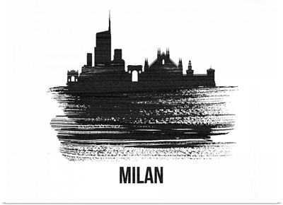Milan Skyline Brush Stroke Black II