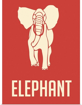 Minimalist Wildlife Poster - Elephant - White