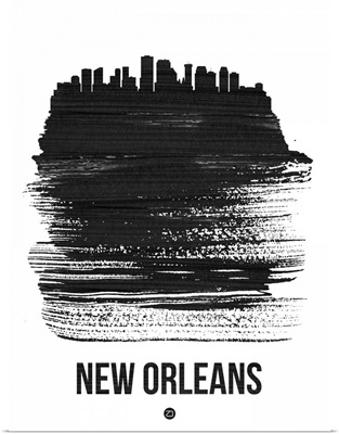 New Orleans Skyline Brush Stroke Black
