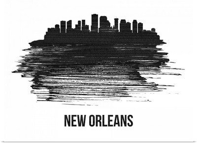 New Orleans Skyline Brush Stroke Black II