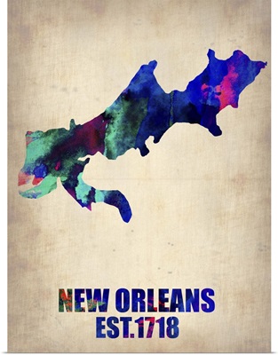 New Orleans Watercolor Map