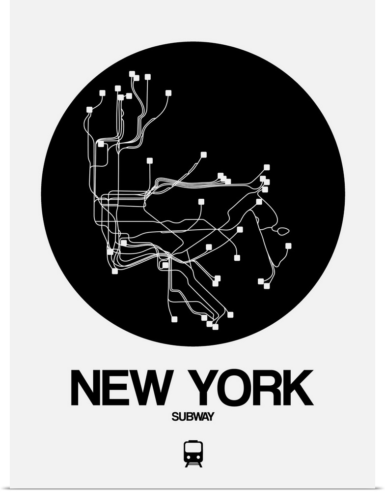 New York Black Subway Map