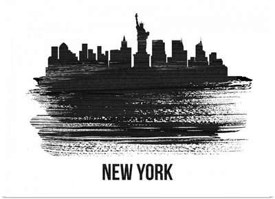 New York Skyline Brush Stroke Black II