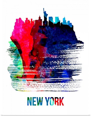 New York Skyline Brush Stroke Watercolor