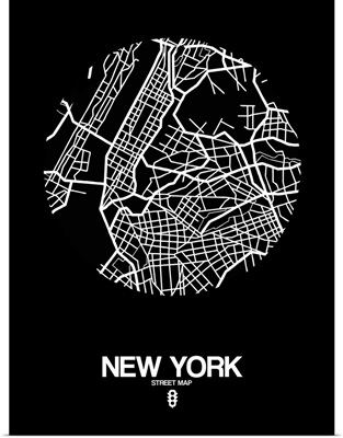 New York Street Map Black