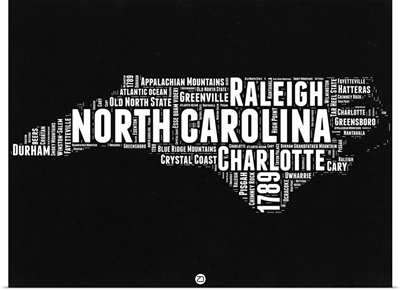 North Carolina Black and White Map