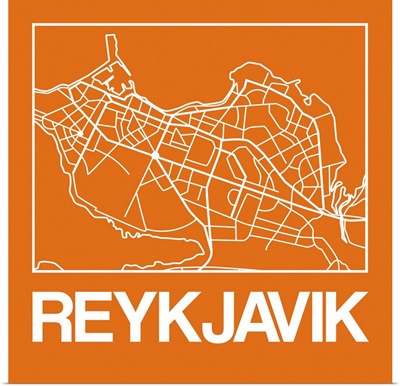 Orange Map of Reykjavik