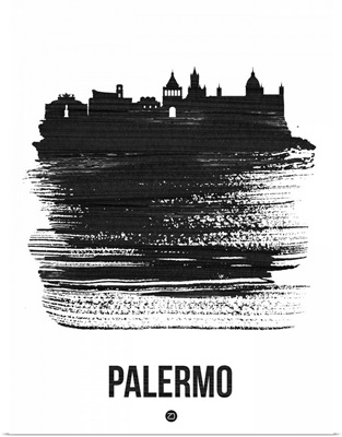 Palermo Skyline Brush Stroke Black