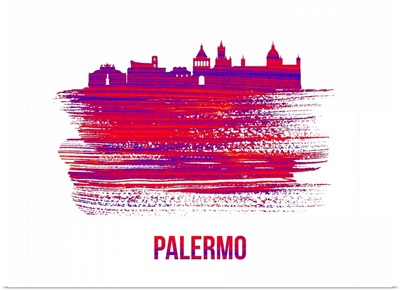 Palermo Skyline Brush Stroke Red
