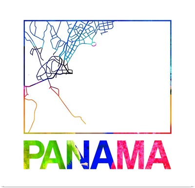 Panama Watercolor Street Map