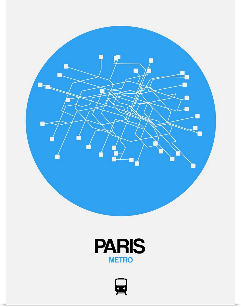 Paris Blue Subway Map