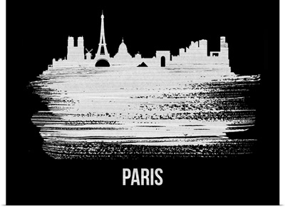Paris Skyline Brush Stroke White
