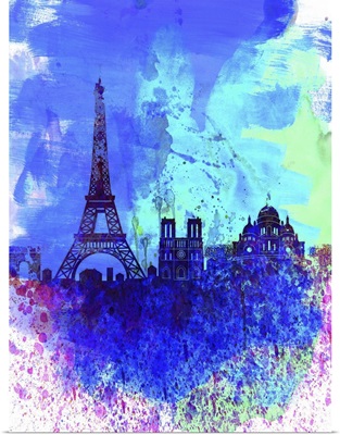 Paris Watercolor Skyline