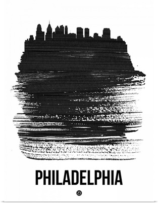 Philadelphia Skyline Brush Stroke Black