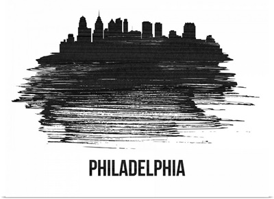 Philadelphia Skyline Brush Stroke Black II