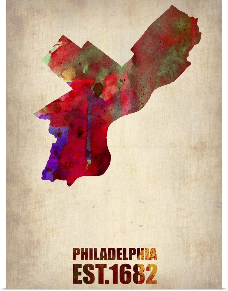 Philadelphia Watercolor Map