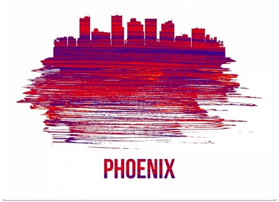 Phoenix Skyline Brush Stroke Red