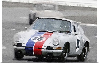 Porsche 911 Race in Monterey Watercolor