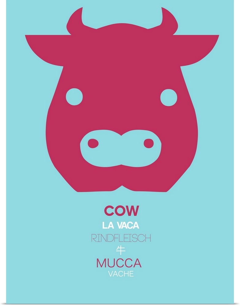 Red Cow Multilingual Poster