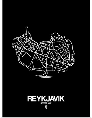 Reykjavik Street Map Black