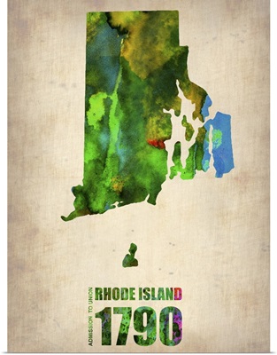 Rhode Island Watercolor Map