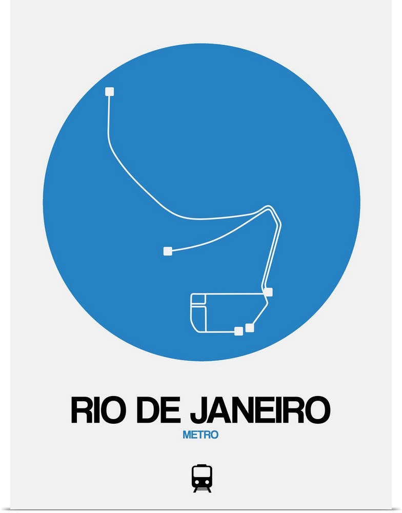 Rio De Janeiro Blue Subway Map