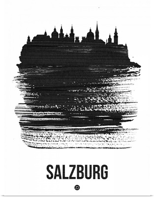 Salzburg Skyline Brush Stroke Black