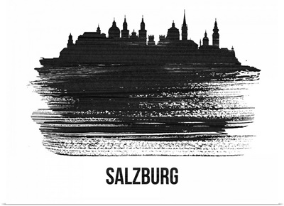 Salzburg Skyline Brush Stroke Black II