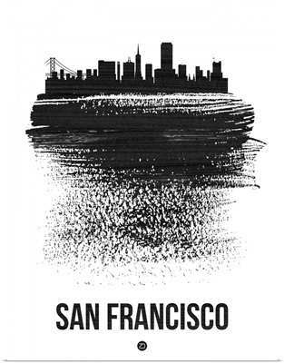San Francisco Skyline Brush Stroke Black
